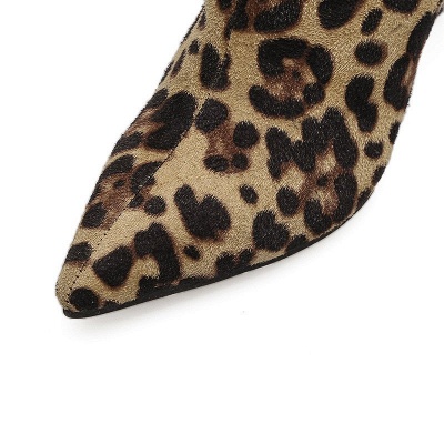 Leopard Date Zipper Suede Pointed Toe Boots_8