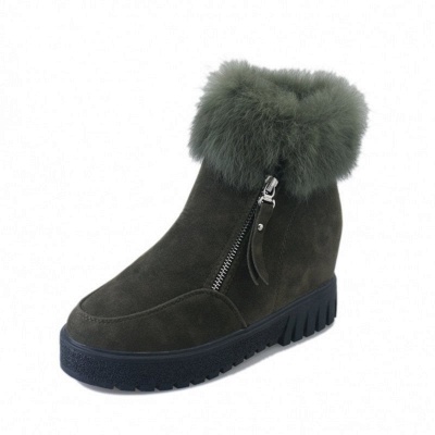 Zipper Fall Suede Chunky Heel Round Toe Boot_11