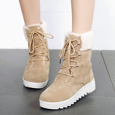 Winter Daily Wedge Heel Lace-up Suede Boot_5