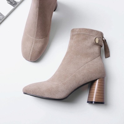 Zipper Daily Pointed Toe Elegant Boots_2