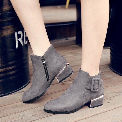 Chunky Heel Suede Button Boots_5