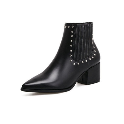Chunky Heel Daily Pointed Toe Elegant Boots_5
