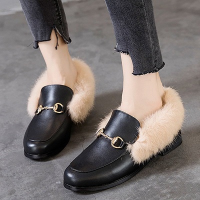 Chunky Heel Round Toe Casual Loafers_1