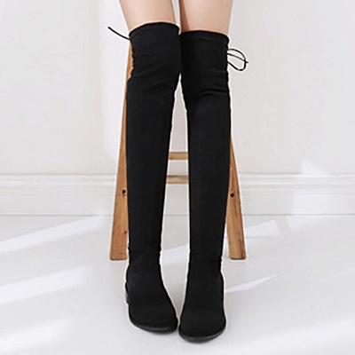 Suede Chunky Heel Buckle Boot_9