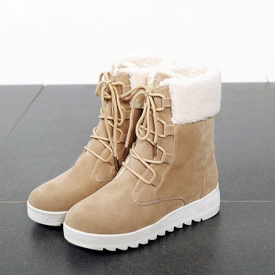 Winter Daily Wedge Heel Lace-up Suede Boot_8