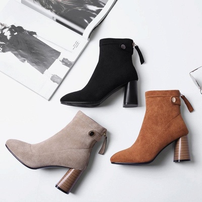 Zipper Daily Pointed Toe Elegant Boots_5
