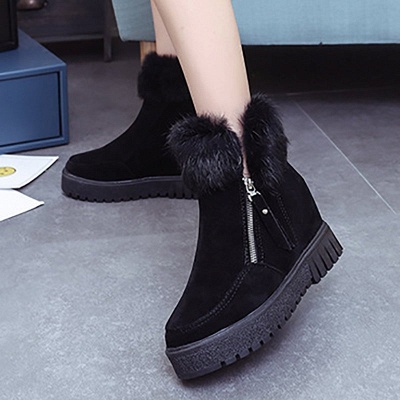 Zipper Fall Suede Chunky Heel Round Toe Boot_7