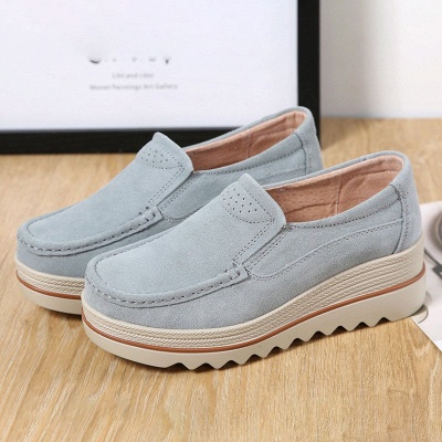 Casual Round Toe Leather Flat Heel Loafers_12
