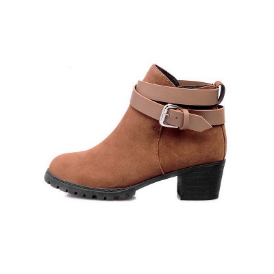 Buckle Chunky Heel Pointed Toe Elegant Boots_10