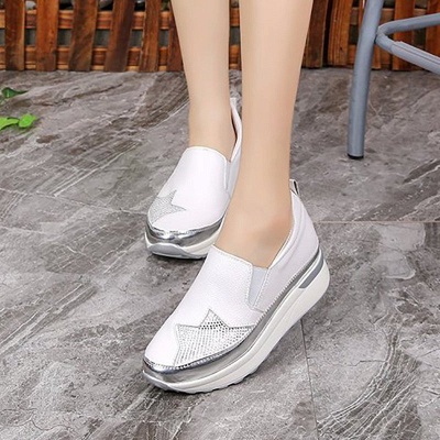 Daily Round Toe Wedge Heel PU Loafers_5
