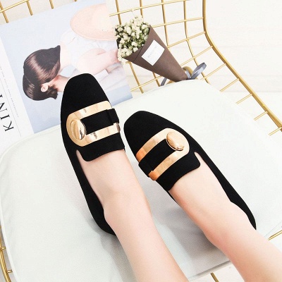 Daily Chunky Heel Suede Square Toe Loafers_8