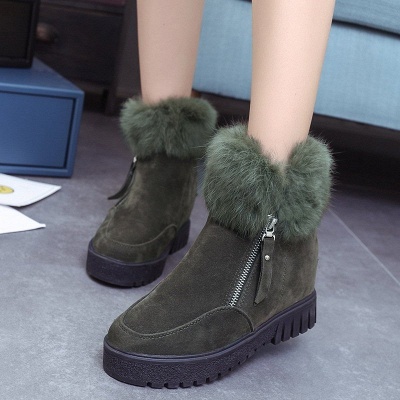 Zipper Fall Suede Chunky Heel Round Toe Boot_3