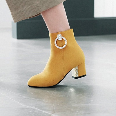 Zipper Daily Chunky Heel Pointed Toe Elegant Boots_6