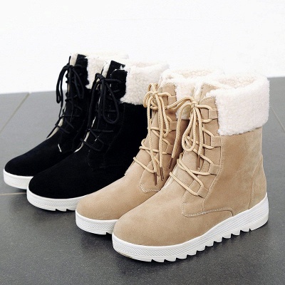 Winter Daily Wedge Heel Lace-up Suede Boot_7