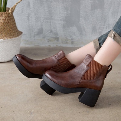 Cowhide Leather Platform Boot_5