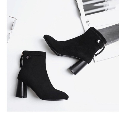 Zipper Daily Pointed Toe Elegant Boots_3