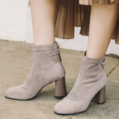 Zipper Daily Pointed Toe Elegant Boots_4