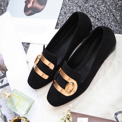 Daily Chunky Heel Suede Square Toe Loafers_10