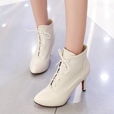 Lace-up Stiletto Heel Pointed Toe Elegant Boots_4