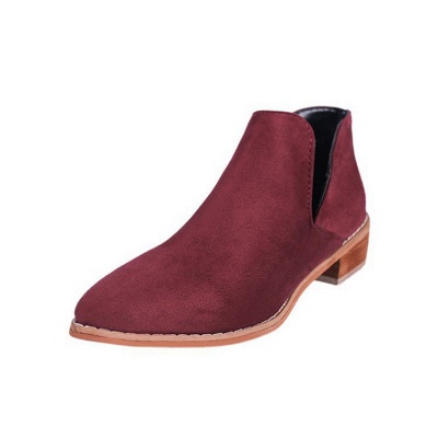 Chunky Heel Daily Pointed Toe Elegant Suede Boots_8
