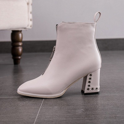 Zipper Chunky Heel Winter PU Daily Middle Heel (3-8cm) Boot_7