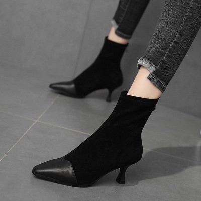 Zipper Cone Heel Daily Pointed Toe Elegant Boots_2