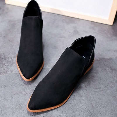 Chunky Heel Daily Pointed Toe Elegant Suede Boots_2