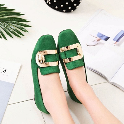 Daily Chunky Heel Suede Square Toe Loafers_3