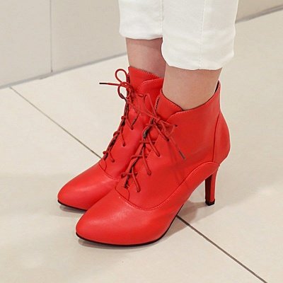 Lace-up Stiletto Heel Pointed Toe Elegant Boots_7