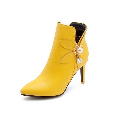 Stiletto Heel Pearl Daily Pointed Toe Elegant Boots_2