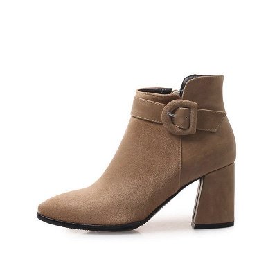 Daily Chunky Heel Suede Round Toe Boot_6