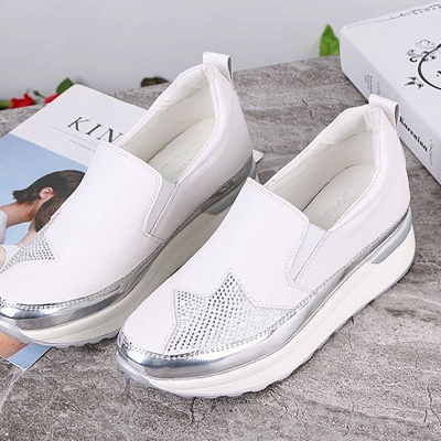 Daily Round Toe Wedge Heel PU Loafers_1
