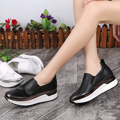 Daily Round Toe Wedge Heel PU Loafers_6