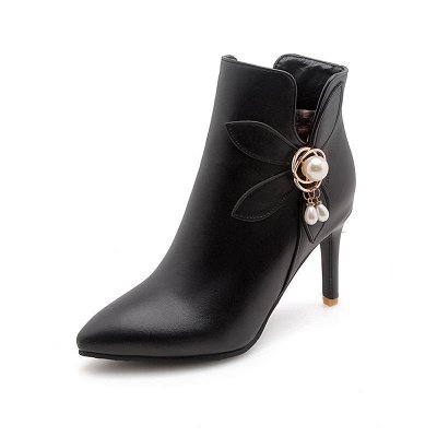 Stiletto Heel Pearl Daily Pointed Toe Elegant Boots_3