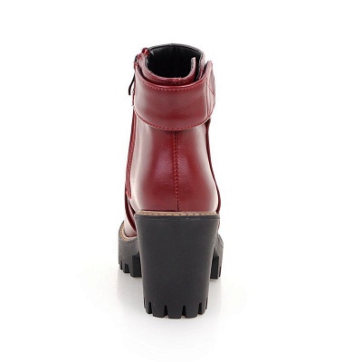 Tägliche Chunky Heel Zipper Round Toe Stiefel_19