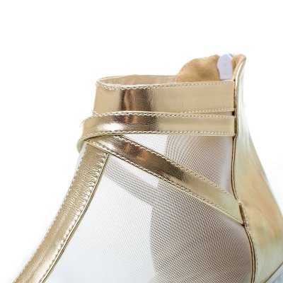 Zipper Daily Peep Toe Wedge Heel Elegant Boots_10