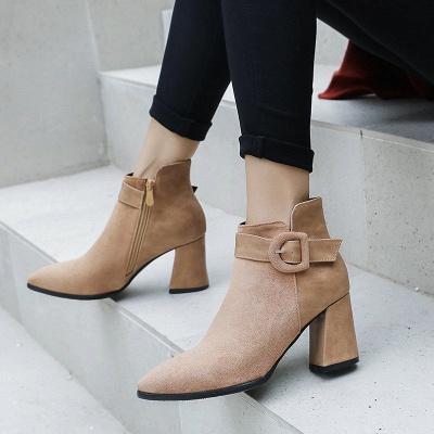 Daily Chunky Heel Suede Round Toe Boot_3
