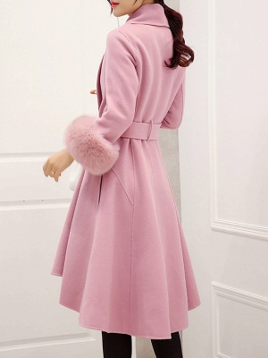 High Low Bow Asymmetric Solid Fur And Shearling Coats_5