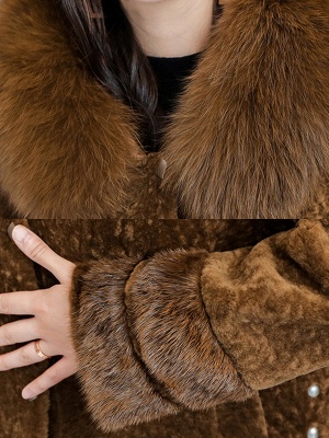 Pockets Buttoned Paneled Fur and Shearling Coat_7