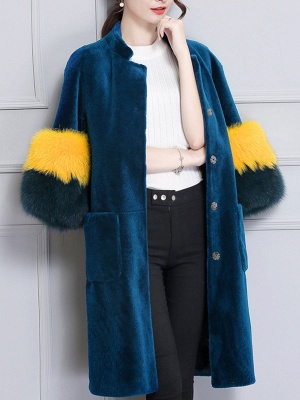 Embroidered Paneled Fur and Shearling Coat_9