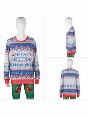 Frohe Weihnachten Schneeflocke gedruckt lange Ärmel hässliche Pullover Pullover für Frauen_4