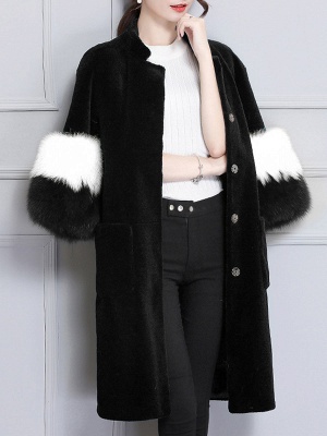 Embroidered Paneled Fur and Shearling Coat_6