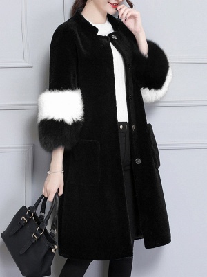 Embroidered Paneled Fur and Shearling Coat_2