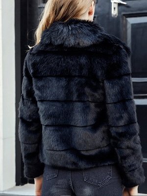 Cuello chal de cambio largo de manga larga negro Piel de abrigo de color y abrigo de piel de oveja_3