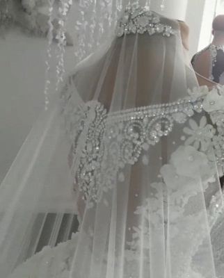 Robes de mariée de luxe en cristal 2021 | Robes de mariée en tulle transparent avec perles BC0708_5