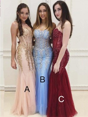 Mermaid Beads Sweetheart Prom Dress | 2021 Floor-Length Evening Gown_1