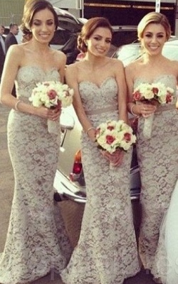 Bridesmaid Dresses Lace Sweetheart Floor Length A Line Charming Sexy Party Dress_1