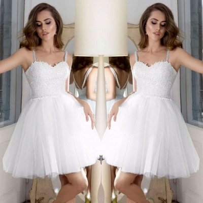 Lovely Sweetheart Straps Short Prom Dress |Tulle Homecoming Dress With Appliques_3