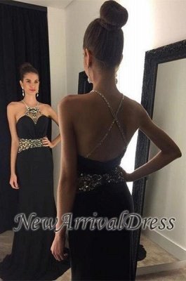 Black Jewel Sleeveless Newest Crystal Prom Dress_1