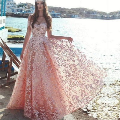 Elegant Off-the-Shoulder 2021 Evening Dress | Lace Appliques Prom Party Dress_3